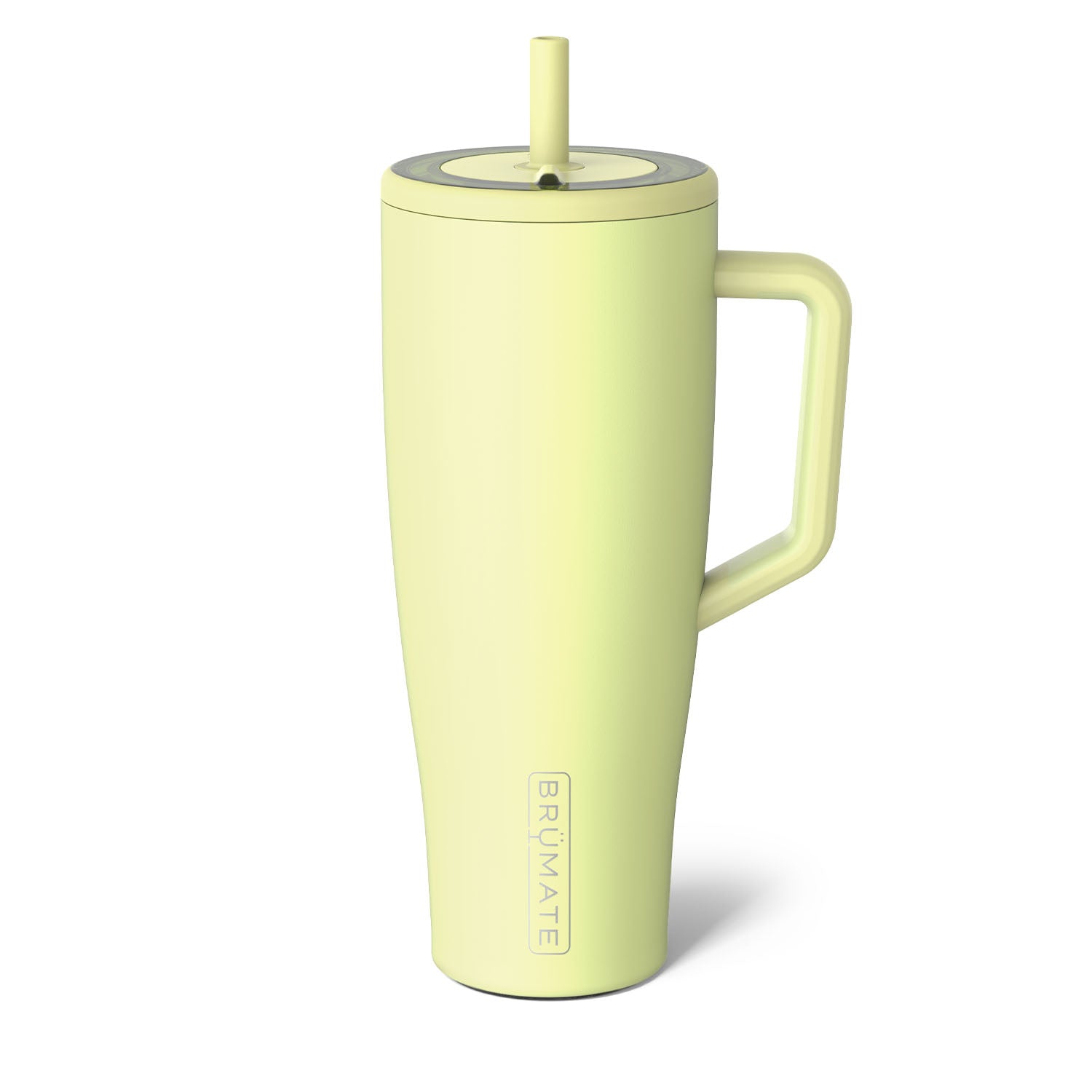 40oz yellow leakproof cup with a straw