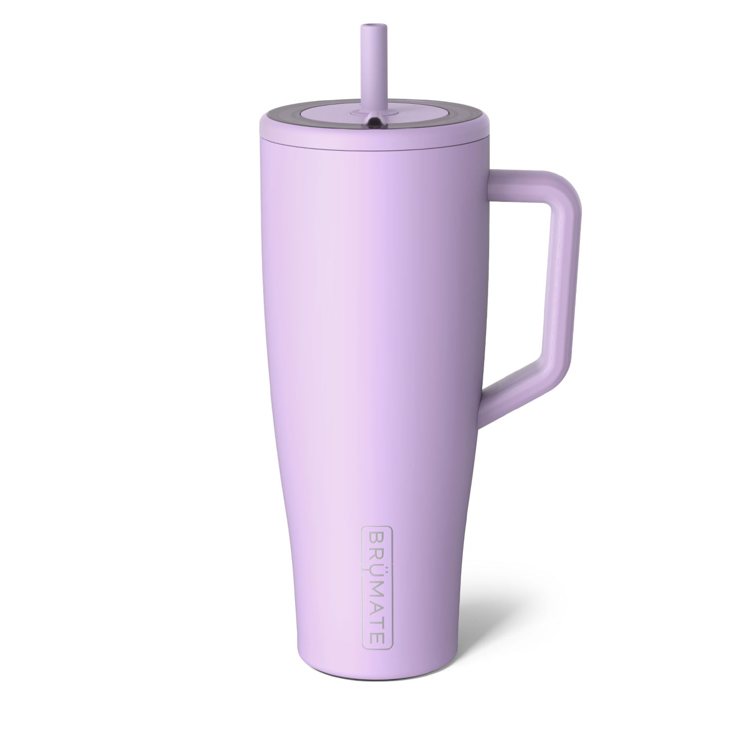 light purple 40oz brumate tumbler with a straw