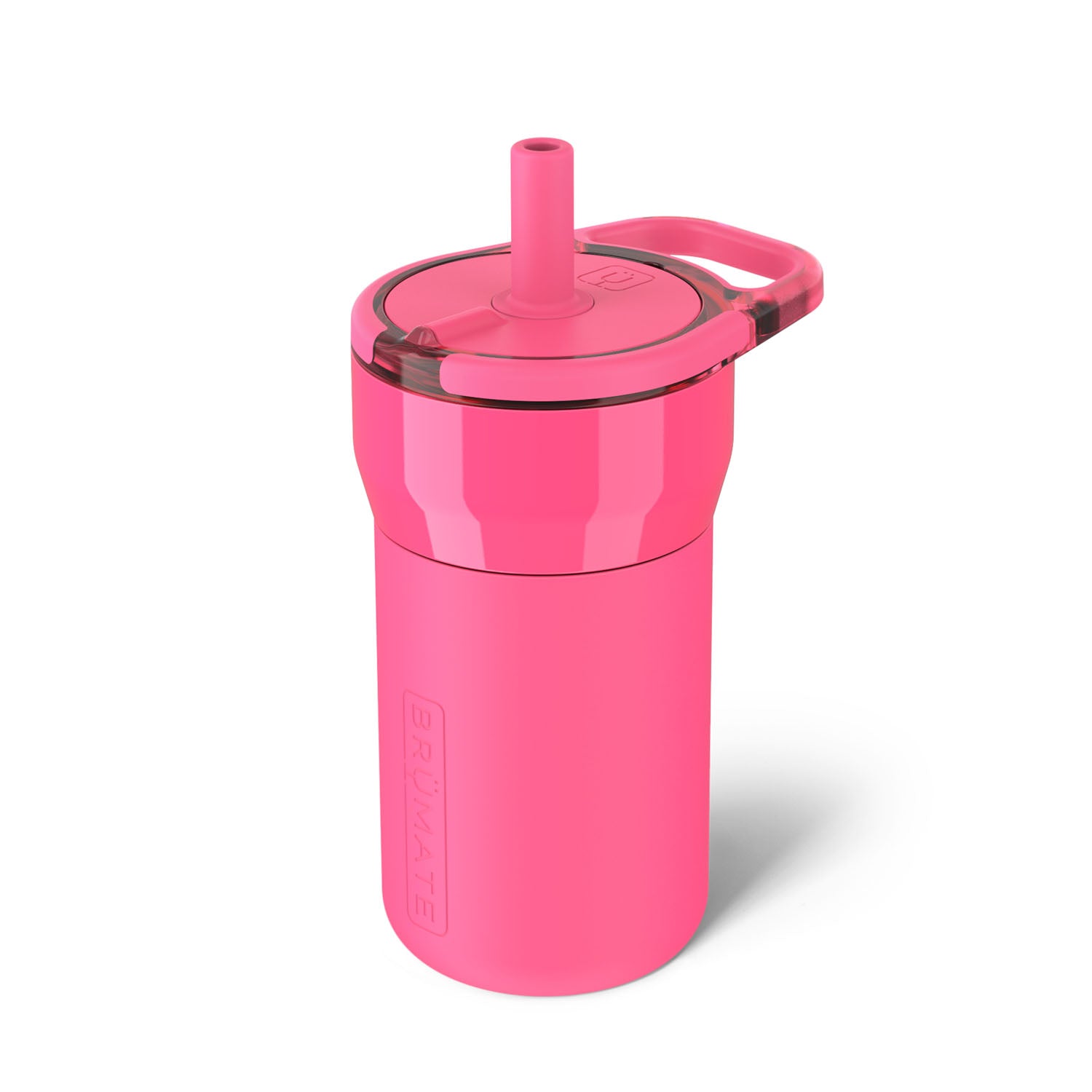 pink kids spillproof tumbler with a straw