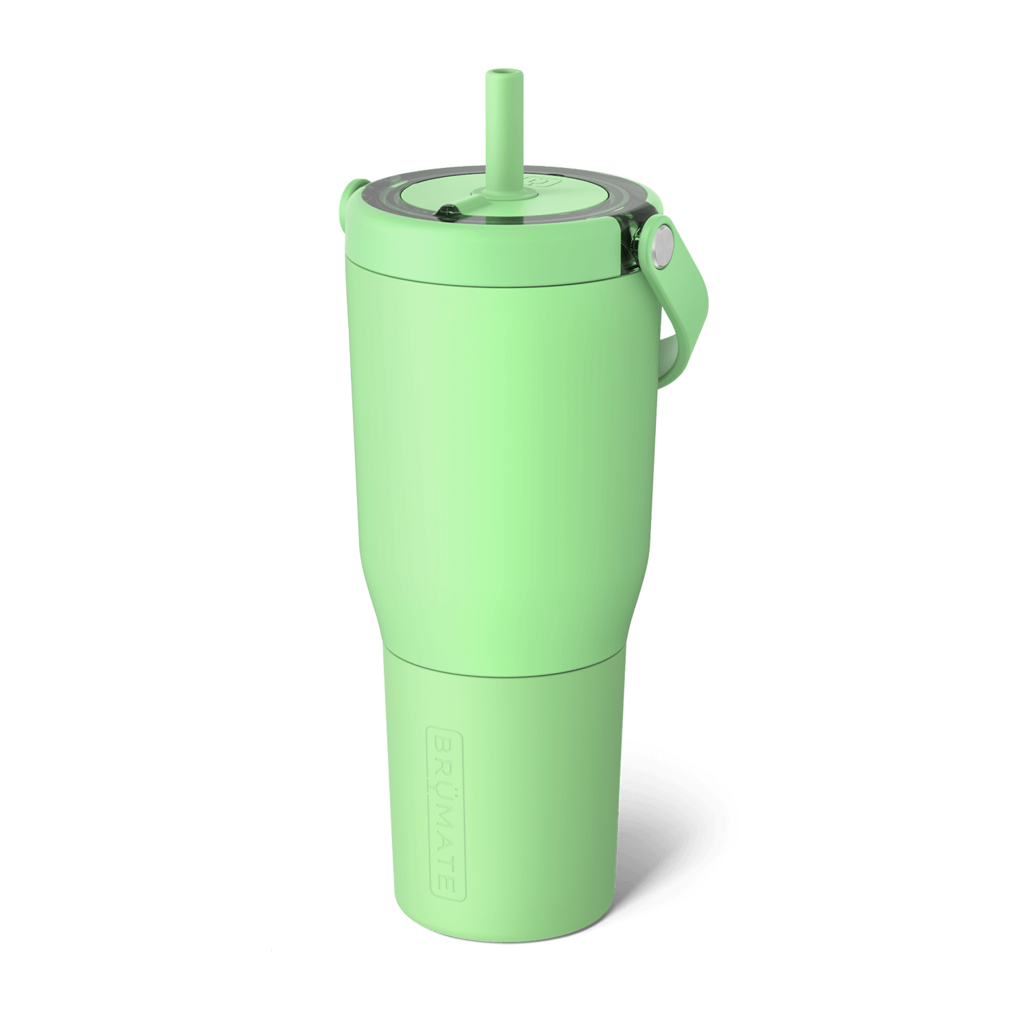 Green leak-proof tumbler with a stainless steel straw