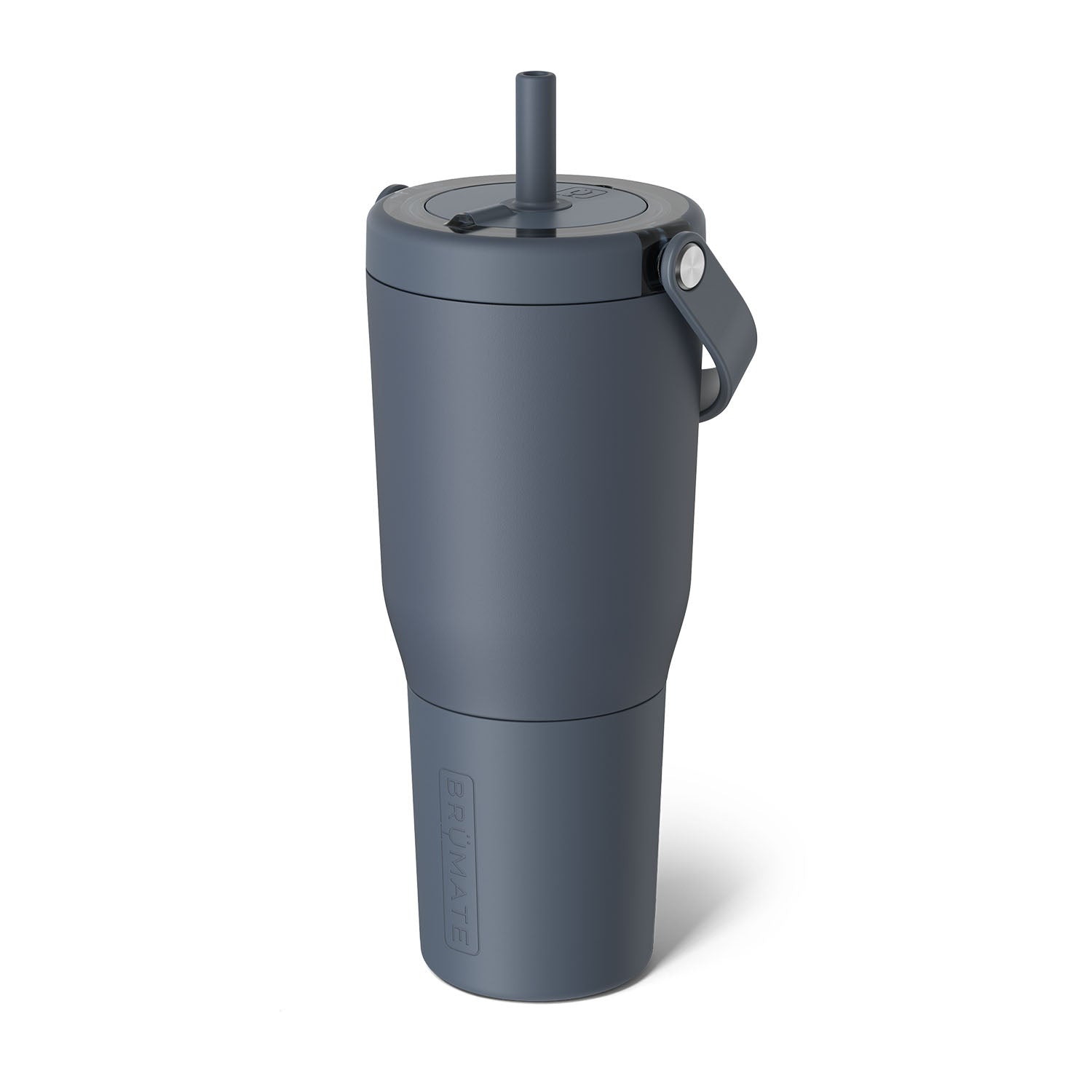 navy blue Resa cup with a straw