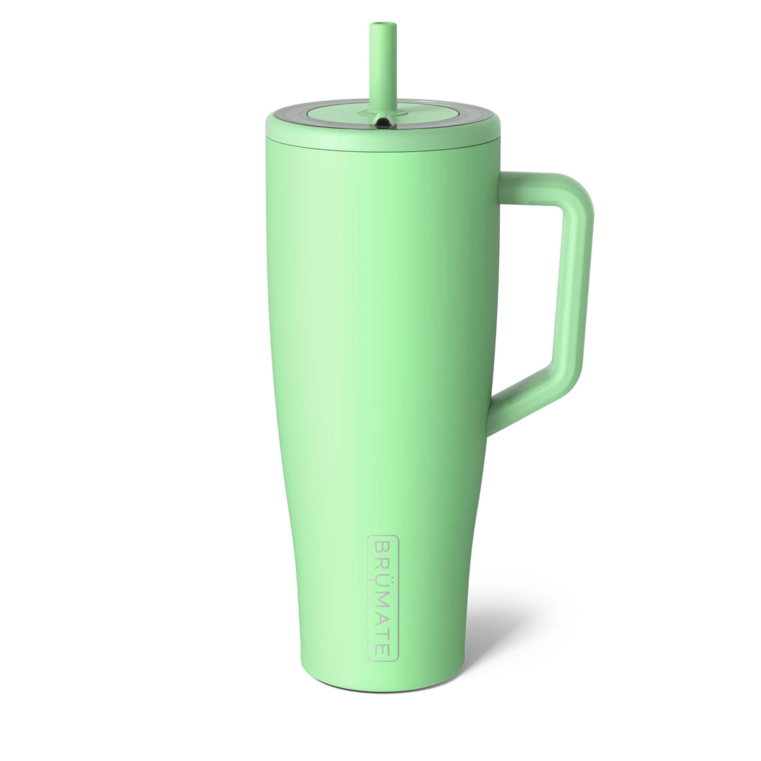 Green leakproof tumbler with a straw