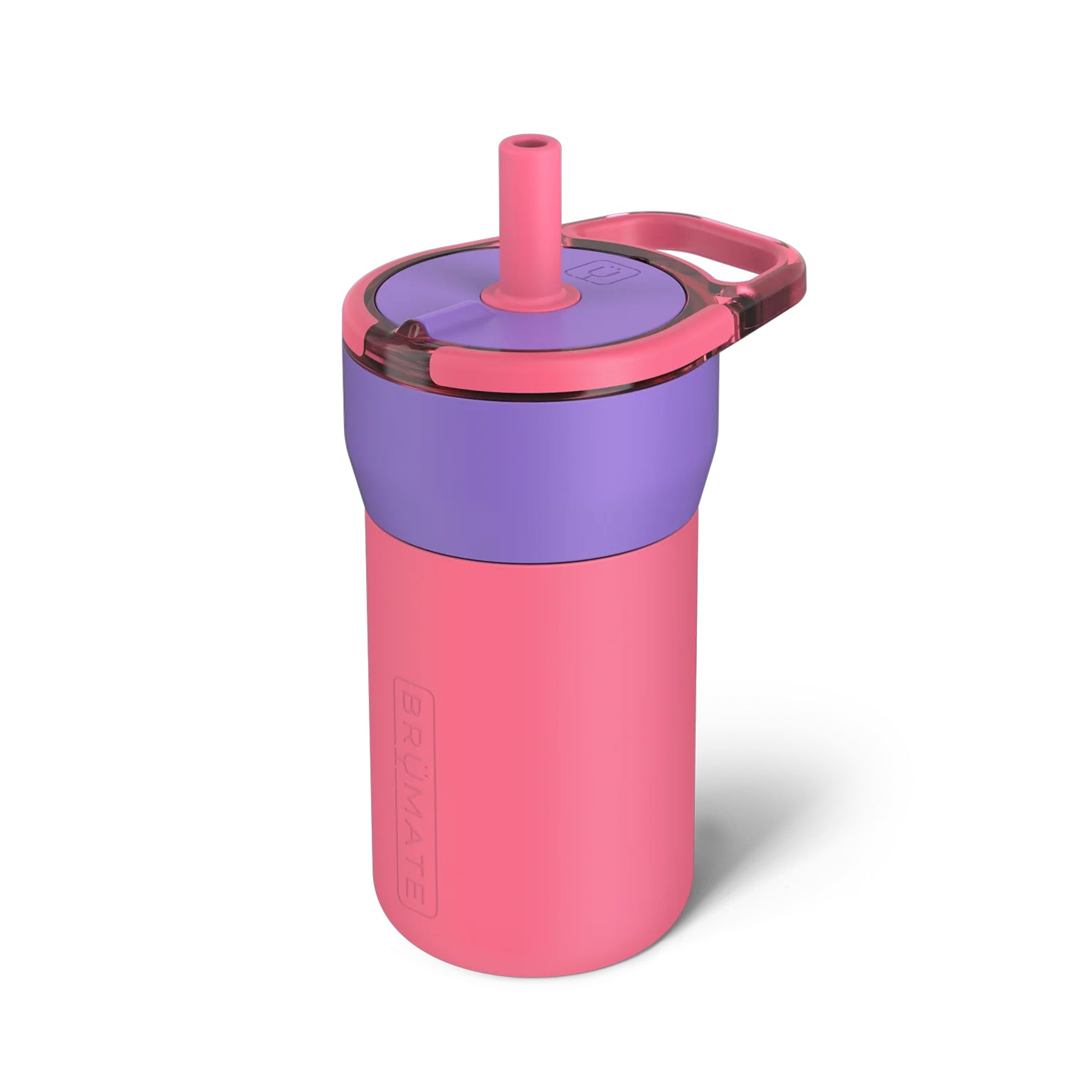 pink and purple kids spillproof tumbler with a straw