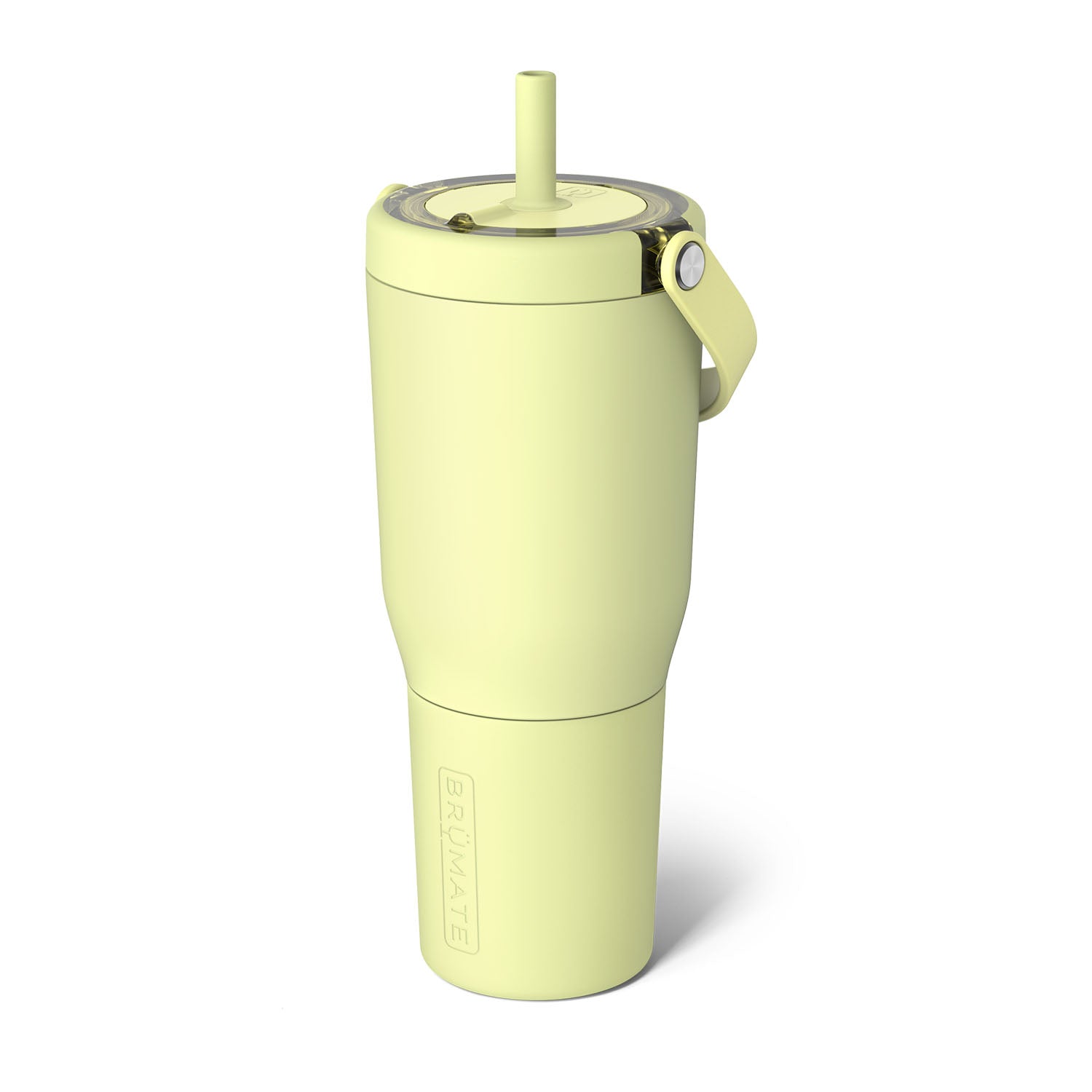 35oz yellow Resa Brumate cup that is leakproof with travel hanle and straw w