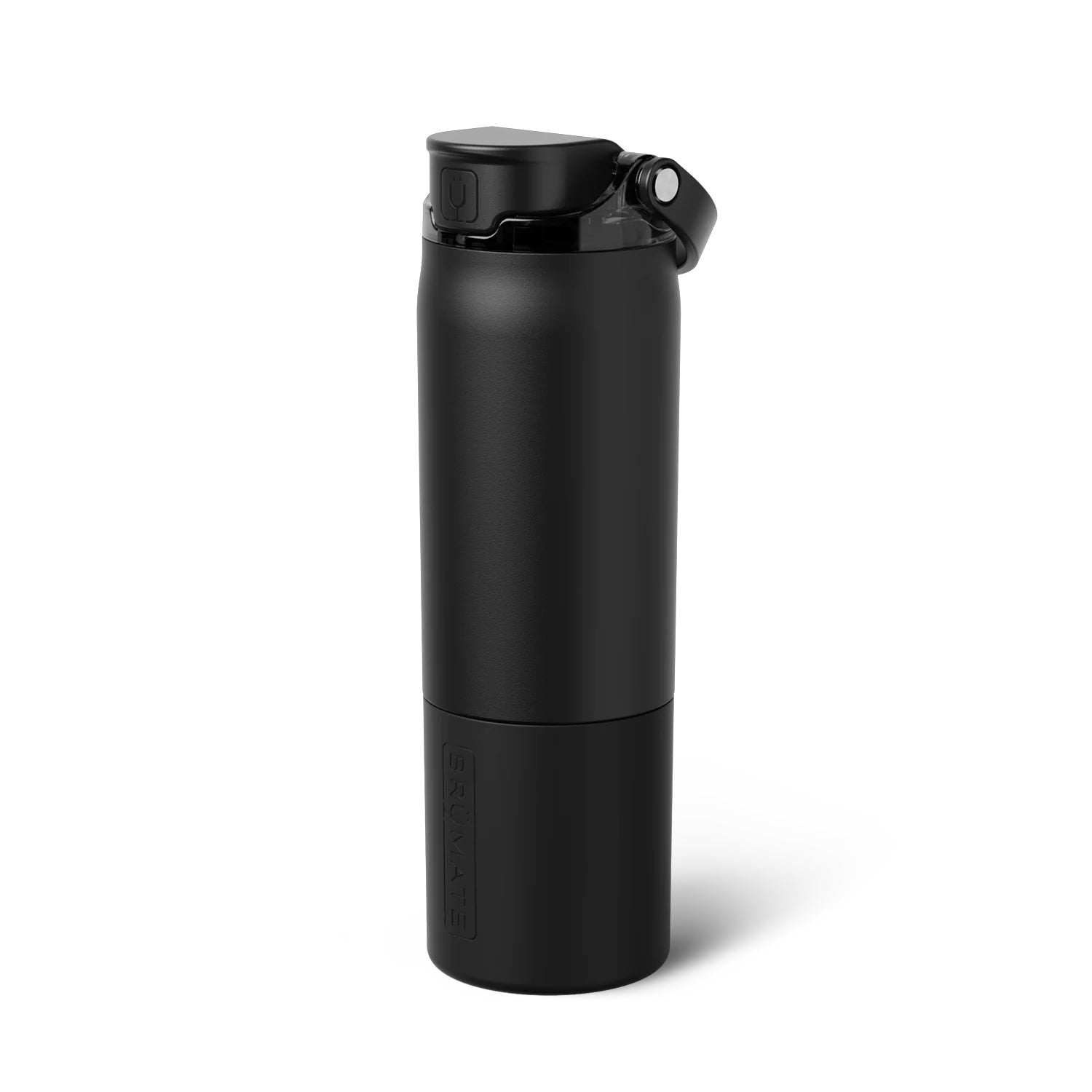 BruMate Rise 25oz leakproof water bottle in a Matte Black colour, shown standing upright with its MagFlip™ lid closed.